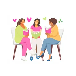 Free book club clipart of women with books